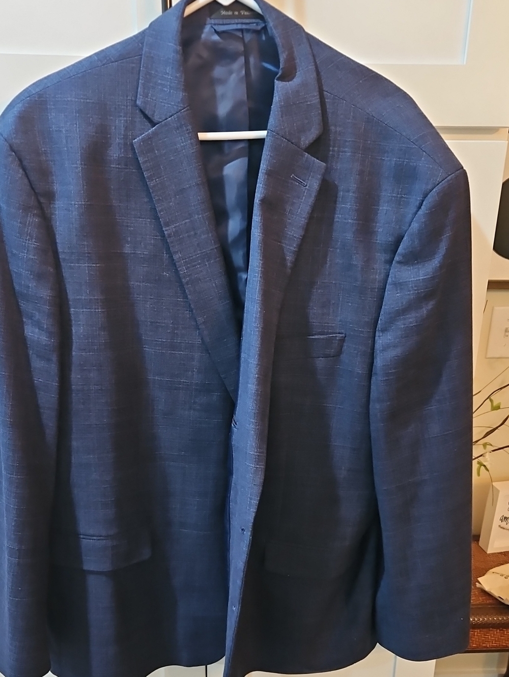 Chaps Navy Blue Windowpane Sport Coat